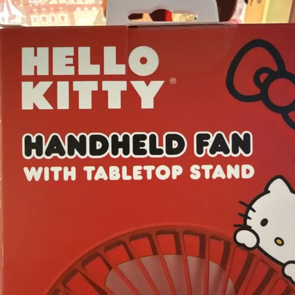 Hello Kitty Portable Fan Stand Makeup Multi Speed Rechargeable Cable 2025 Sanrio